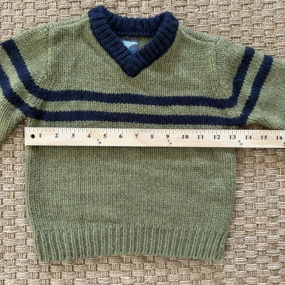 Old Navy Toddler’s VTG Style Green/Navy Blue Stripe Sweater Size 3T Long Sleeve